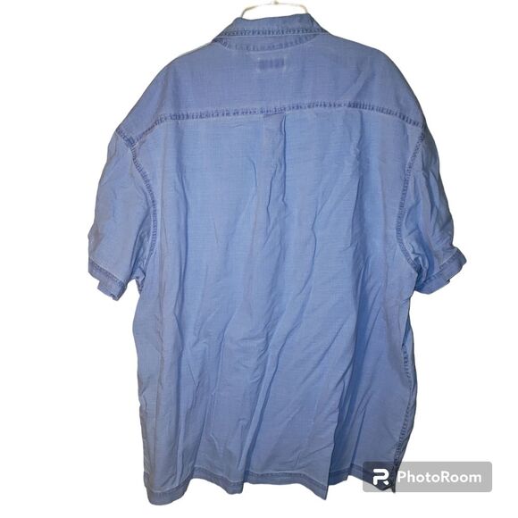 St. Johns Bay Men’s 2XL SS Jean Button-Down Shirt | Lightweight Blue Y2K - Picture 2 of 6